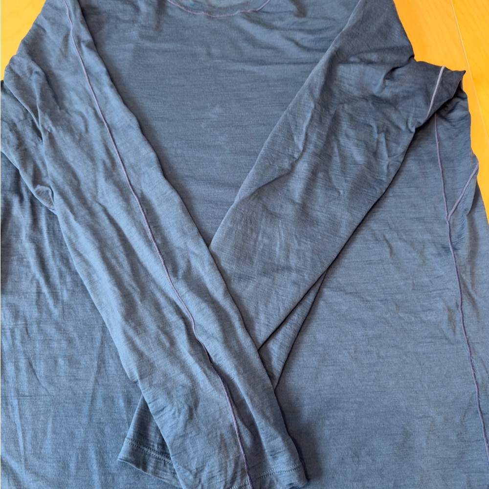 REI Blue Long Sleeve Merino Wool 185 Base Layer Top - Men's Large